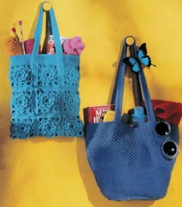Crochet Pattern copy Two Summer Bags Tote Bag Sack 8 ply - Picture 1 of 2