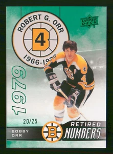 BOBBY ORR 2023-24 CENTENAIRE BOSTON NUMÉROS RETIRÉS VERT 20/25 N° 109 97975 - Photo 1 sur 2