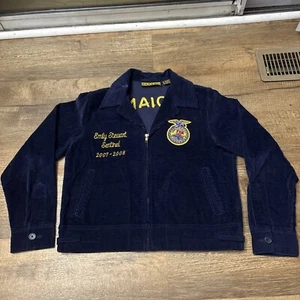 Vintage FFA Agricultural Corduroy Zip Up Jacket Women's Size 103-36 Indiana - Picture 1 of 7