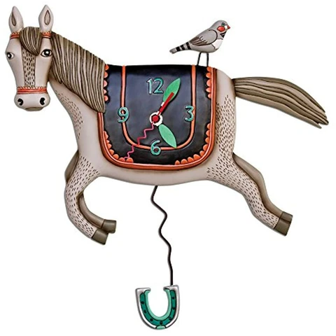 Allen Designs Woah Horse Pendulum Clock P1602 Perfect Mother's Day Gift! Cover