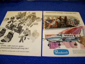 1969 BEECHCRAFT KING AIR "FLY ALL THIS.."..2-PAGE COLOR SALES AD (43PP) - Foto 1 di 3