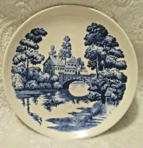 Vintage ~ NASCO handbemalter Teller ~ Seeblick ~ Japan ~ blau & weiß ~ Brot & Butter Teller - Bild 1 von 11