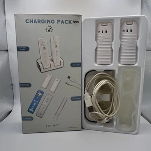 Nintendo Wii Charging Pack x2 Rechargable Batteries 2x Straps + Recharge Station - Picture 1 of 4