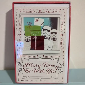 Christmas Star Wars Boxed Christmas Cards 8 Count American Greetings Merry Force - Bild 1 von 5