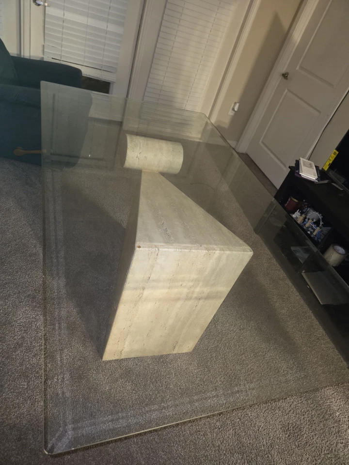 Consola de mármol travertino estilo Roche Bobois años 80 Italia - negociable  Foto 1 de 2