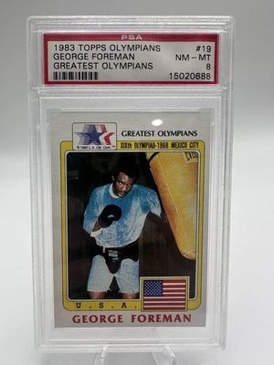 1983 TOPPS HISTORY'S GREATEST OLYMPIANS #19 GEORGE FOREMAN PSA 8 - Image 1 of 2