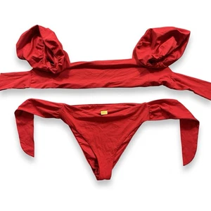 Agua Bendita Rojo Dos Piezas Bikini Traje De Baño Talla Mediana Reino Unido Talla 10 - Imagen 1 de 11