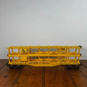 Lionel O Scale CO Trailer Train Auto Carrier Car RTTX 9126 Yellow Model Railroad - Picture 1 of 13