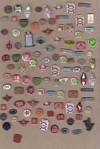 Vintage OIL FUEL PETROL Station Logo pin badges 1960s ESSO BP SHELL GULF Job Lot - Picture 1 of 1