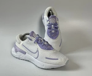 Nike Renew Run 4 Turnschuhe weiß und lila Fitnessschuhe Jogging Laufen Größe 5,5 UK - Bild 1 von 9