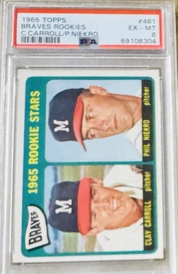 Tarjeta de novato 1965 Topps Phil Niekro #461 — PSA 6 Foto 1 de 2
