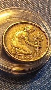 50 PFENNIG 1949 D BANK DEUTSCHER LÄNDER RAR SCHÖN ZUSTAND - Bild 1 von 7