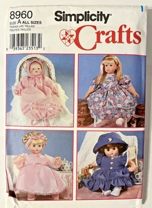 Simplicity 8960 Puppenkleidung Schnittmuster UNGESCHNITTEN - Bild 1 von 3