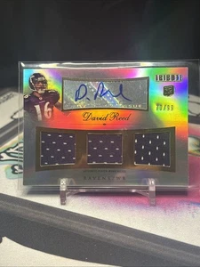 2010 Topps Tribute David Reed RC Triple Jersey Auto #70/99 Baltimore Ravens Utah - Picture 1 of 2