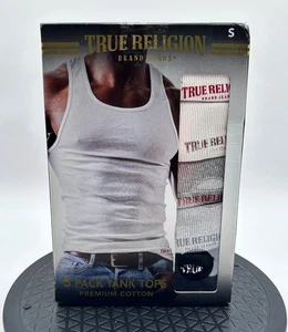 True Religion Tank Tops Herren Small 5er Pack Premium Baumwolle Neu im Karton - Bild 1 von 7