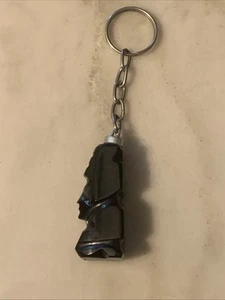 Llavero colgante vintage tallado obsidiana negra Tiki God - Imagen 1 de 12