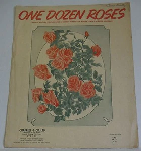 Vintage Sheet Music One Dozen Roses Dick Jurgens Australian 1942 Chappell - Picture 1 of 2