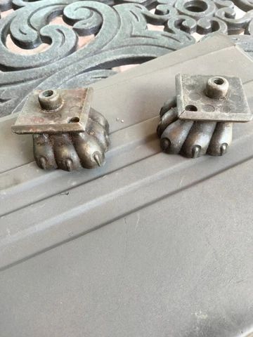 Ornate Cast Iron Table Feet 19th C Cover