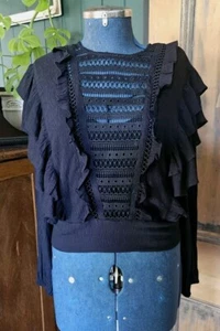Three Of Something, Black blouse Top. Size M-10 - Picture 1 of 13