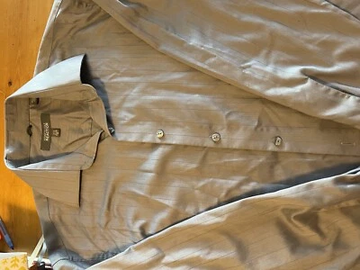 mens dress shirt size 15 1/2 32-33 Reg Fit gray stripe Kenneth Cole reaction  LS - Image 1 of 2