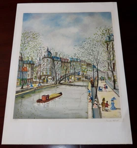 Claude Tabet, City Canal circa 1975, Signed & Numbered Lithograph - Picture 1 of 5