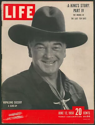 Vintage LIFE Magazine June 12 1950 Western Cowboy Hat~HOPALONG CASSIDY - Image 1 of 4