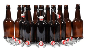 EZ Cap Beer Bottles, 16 oz., Amber (Pack of 12) - Picture 1 of 5