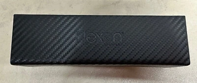 Flexon Navy Blue Carbon Fibre Look Fold Flat Glasses Case Box