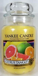 Yankee Candle CITRUS TANGO Large Jar 22 Oz Yellow Housewarmer New Wax - Picture 1 of 4