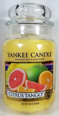 Yankee Candle CITRUS TANGO Large Jar 22 Oz Yellow Housewarmer New Wax - Image 1 of 4