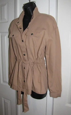 Maurices Utility safari Jacket Women cotton Long sleeve dark-Beige  XS/S — 第 1/4 张图片