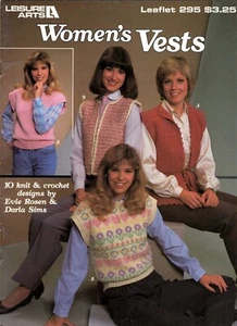 Women's Vests 10 Knit & Crochet Designs by Rosen & Sims Leaflet 295 NOS - Picture 1 of 3
