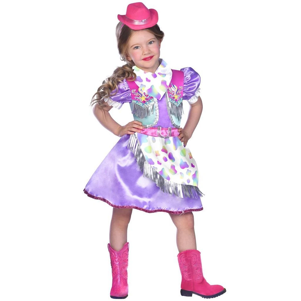 Toddler Girls RODEO Unicorn Cowgirl Dress Costume Size 3T/4T Cowboy Hat NWT - Image 1 of 1