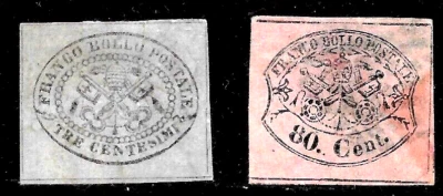 Estado de Italia 1859 ESTADO ROMANO 🔥SC#13 MNG / SC#18 USADO 🔥 Foto 1 de 2