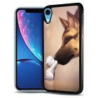 ( For Iphone Xs Max ) Back Case Cover Aj12147 Cute Dog Kitten