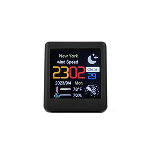 1Pc Smart Clock WIFI Weather Clock Screen Temperature&Humidity Desktop Decor - Picture 1 of 16