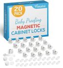 Vmaisi 20 Pack Magnetic Cabinet Locks Baby Proofing Adhesive Easy Installation