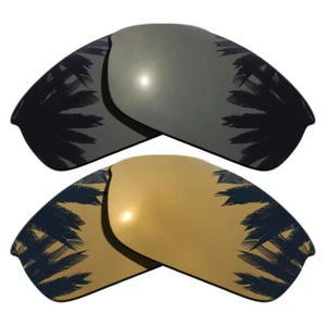 Polarized Black&Bronze Gold Replacement Lenses for-Oakley Flak Jacket - Picture 1 of 4