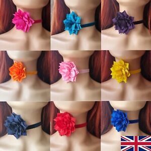 Big Flower Choker Necklace Collar Womens Ladies Cosplay Party Multicolor Gift UK