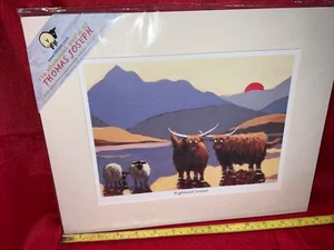 Thomas Joseph highland sunset Print- highland cows new - Picture 1 of 6