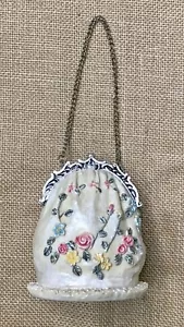 Vintage Blumen Handtasche Figur Romantik Kokette feminin Landhaus Oma Kern - Bild 1 von 7