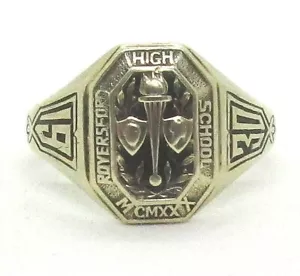 10K Yellow Gold 1930 Riversford High School Ring MGW 5.3 grams size 10 lor 35r5 - Picture 1 of 5