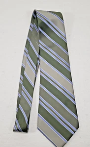Corbata de cuello Croft & Barrow a rayas verdes para hombre 3,6" de ancho x 58" de largo nueva con etiquetas - Imagen 1 de 5