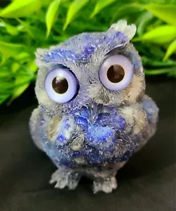 SELTEN 2,2 Zoll hübsche blaue Lapislazuli Orgonit Eule 114 g Kristallschnitzerei - Bild 1 von 11