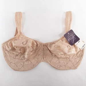 Aviana 2459 All Over Lace Underwire Bra 40G Beige Nude Underwire Adjustable NEW - Picture 1 of 8