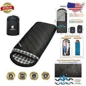 4-Season Flannel Sleeping Bag - Windproof & Machine Washable for Adults - Picture 1 of 10