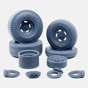 1/24 Resin 15 inch Halibrand Sprint Wheels, Firestone Tires, and Brake Set - Picture 1 of 8