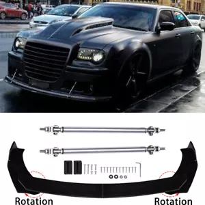 Alerón divisor de labios delantero para Chrysler 300C SRT8 + puntales plateados - Imagen 1 de 10