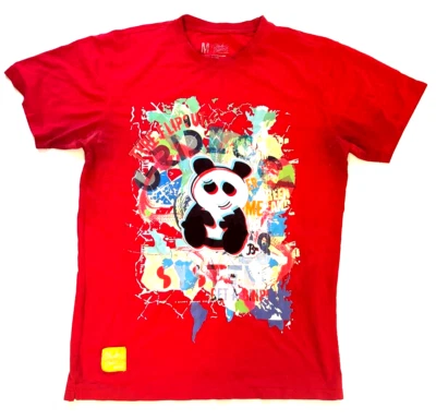 Camiseta Bleecker & Mercer Graffiti Arte Oso Panda Roja Gráfica Para Hombres Talla M Foto 1 de 4