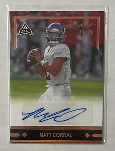MATT CORRAL #/d 27/99 AUTOGRAPH 2021 GOLD LEAF ROOKIE CARD CAROLINA PANTHERS - Bild 1 von 2